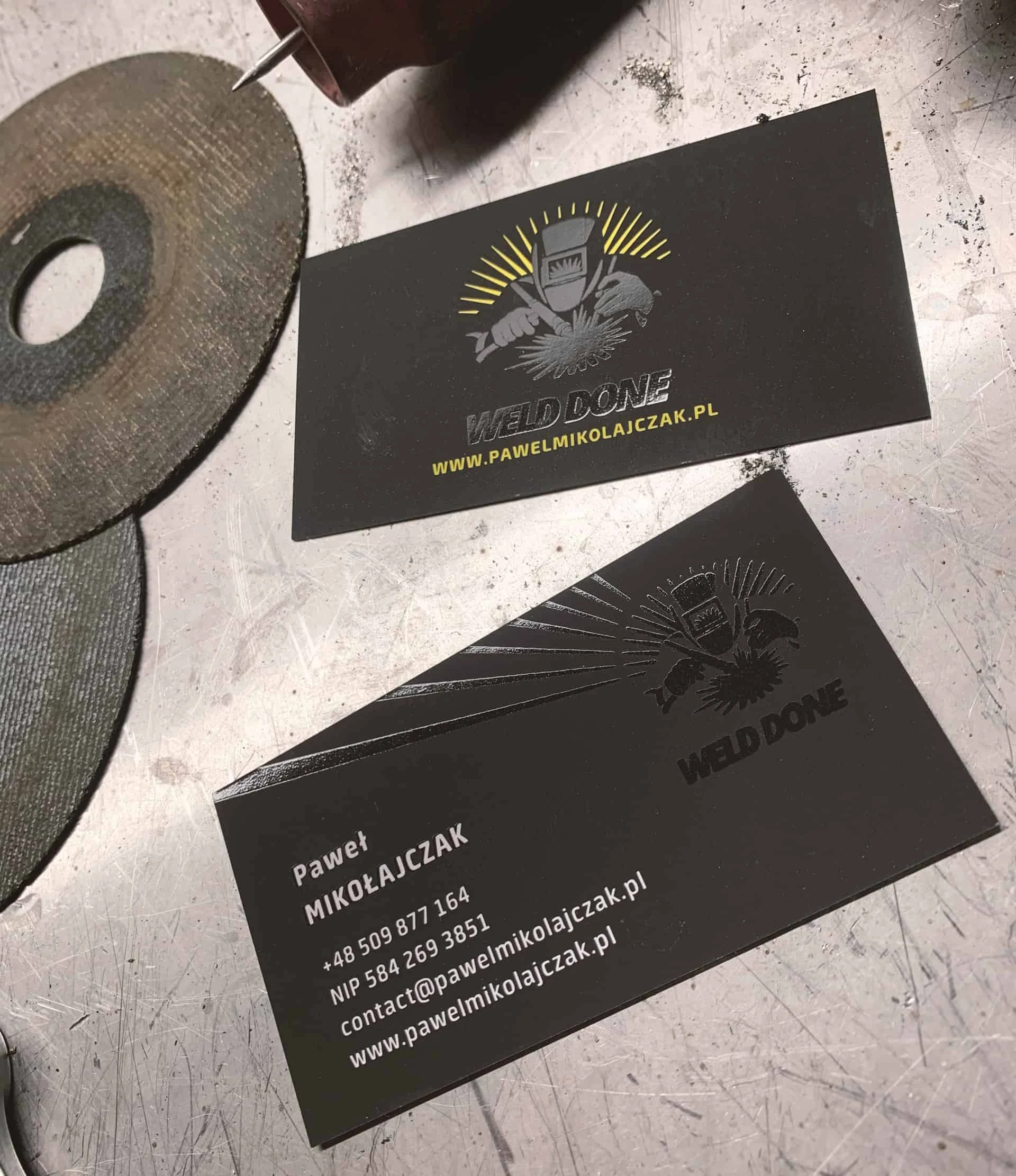 wizytówki firmowe z logo weld done