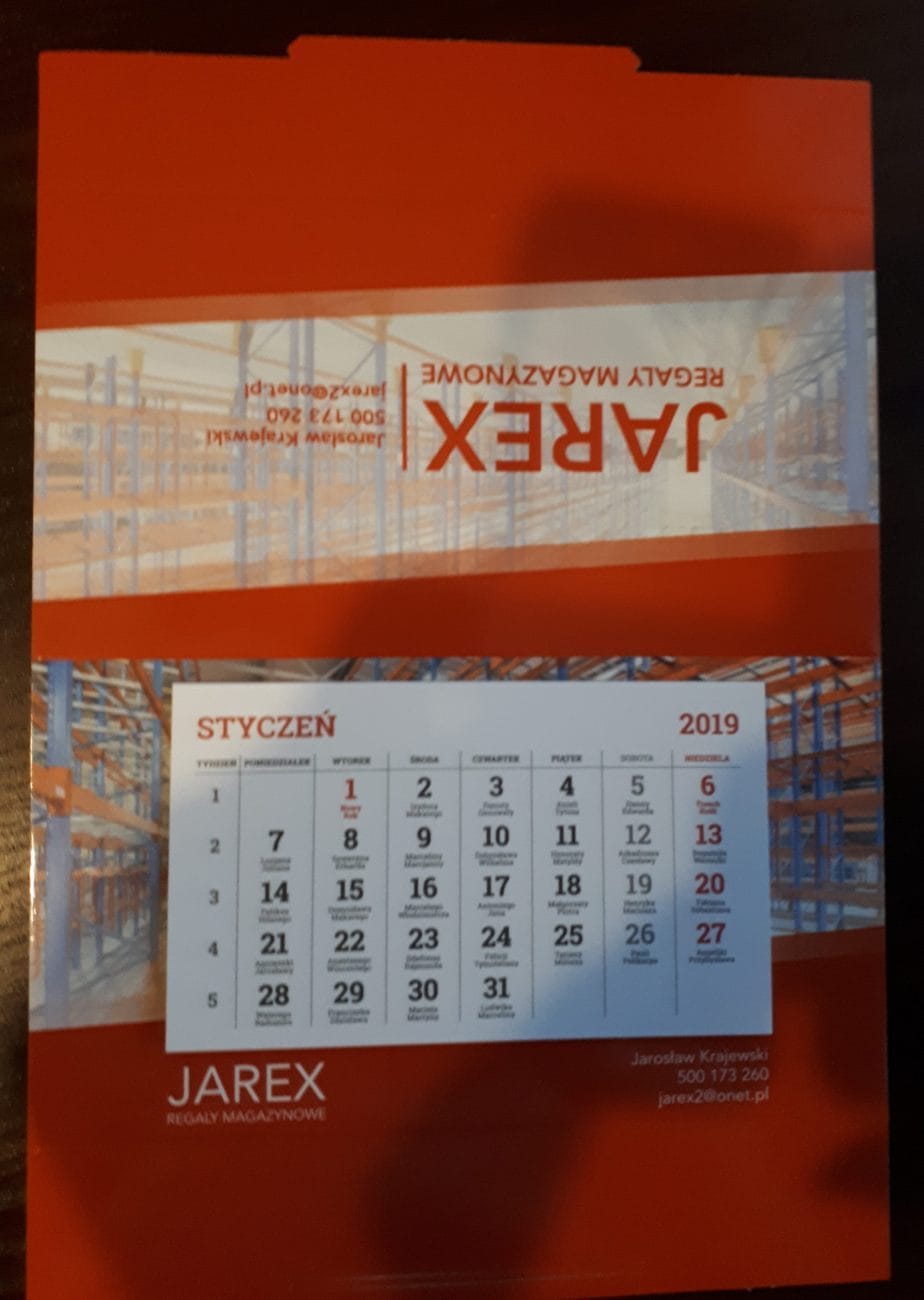 Kalendarze biurkowe dla firmy Jarex
