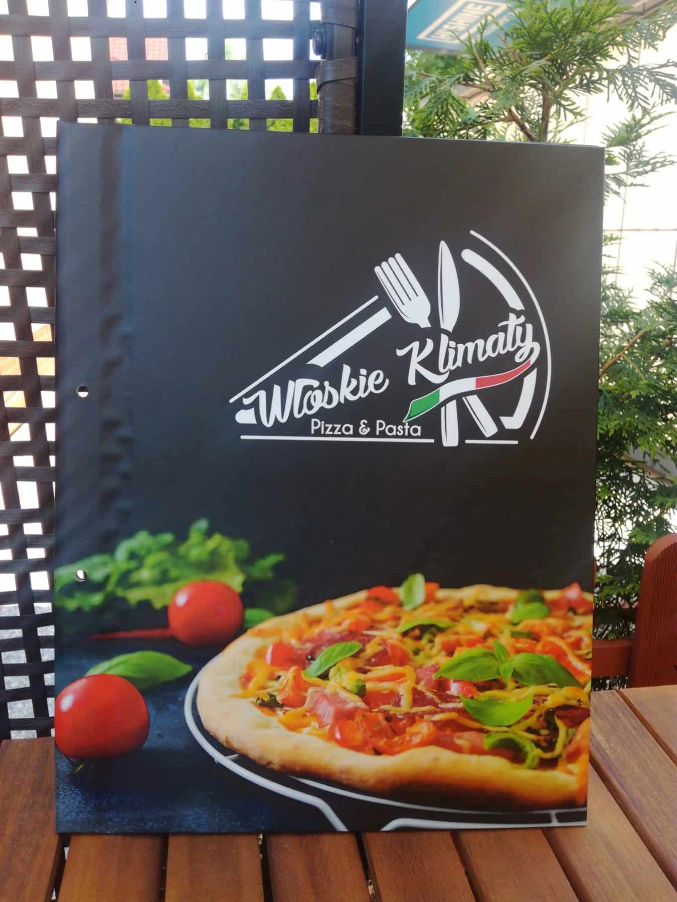 okładki menu z nadrukiem dla pizzerii Włoskie Klimaty