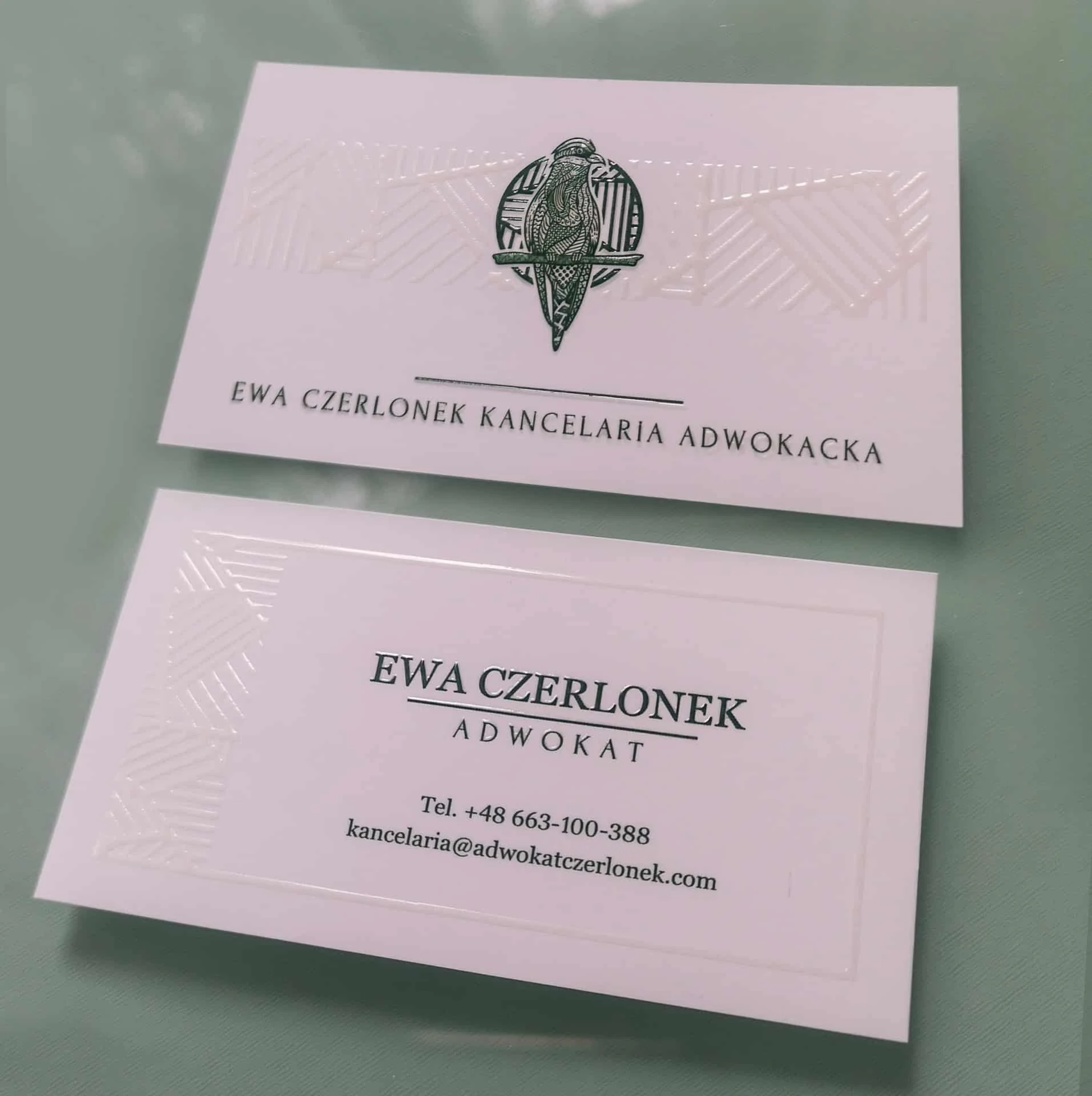 wizytówki z nadrukiem dla Adwokat Ewy Czerlonek