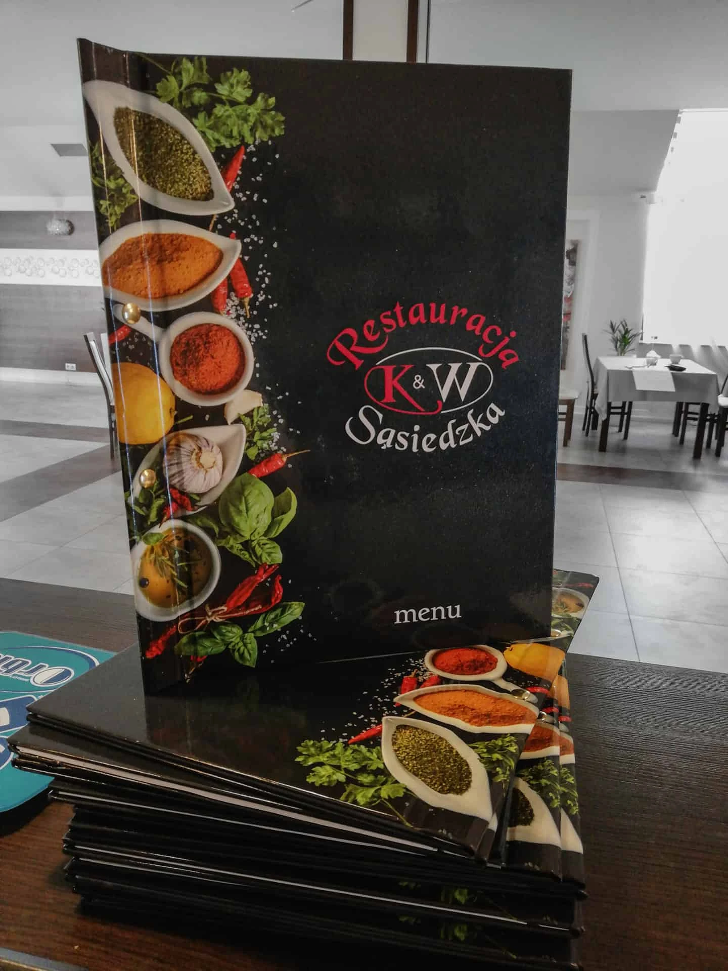 Okładki Menu z nadrukiem restauracji K&W Sąsiedzka