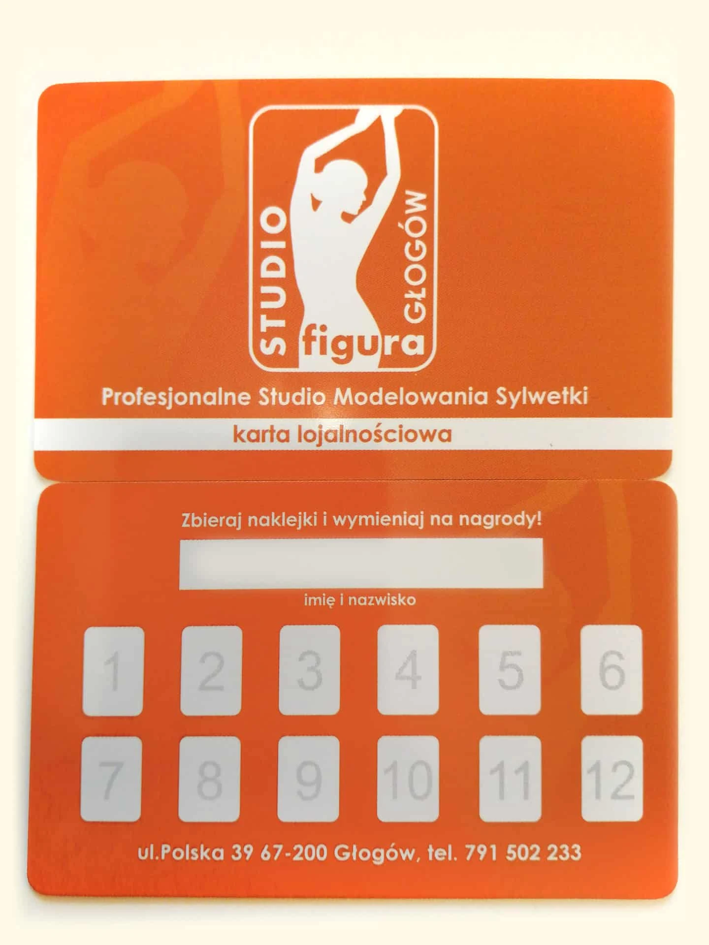 karty lojalnościowe z nadrukiem dla Studia Figura