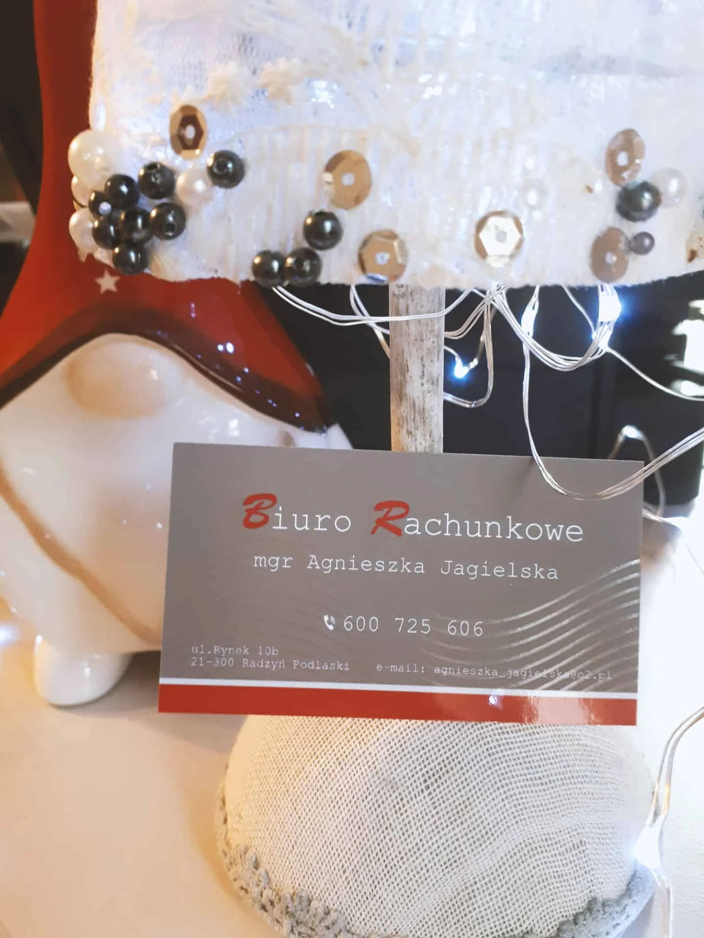 wizytówki z nadrukiem dla Biura Rachunkowego Agnieszka Jagielska