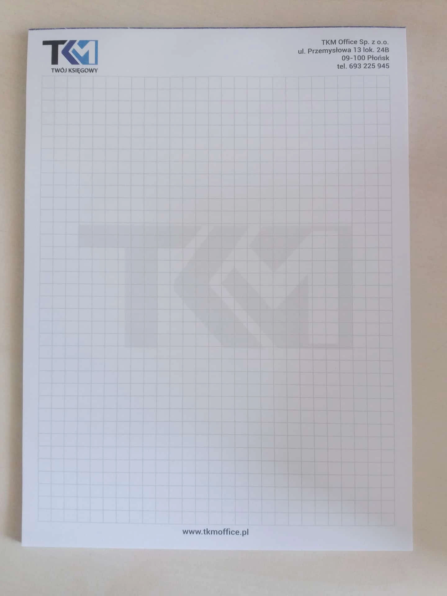 notesy reklamowe z logo TKM Office