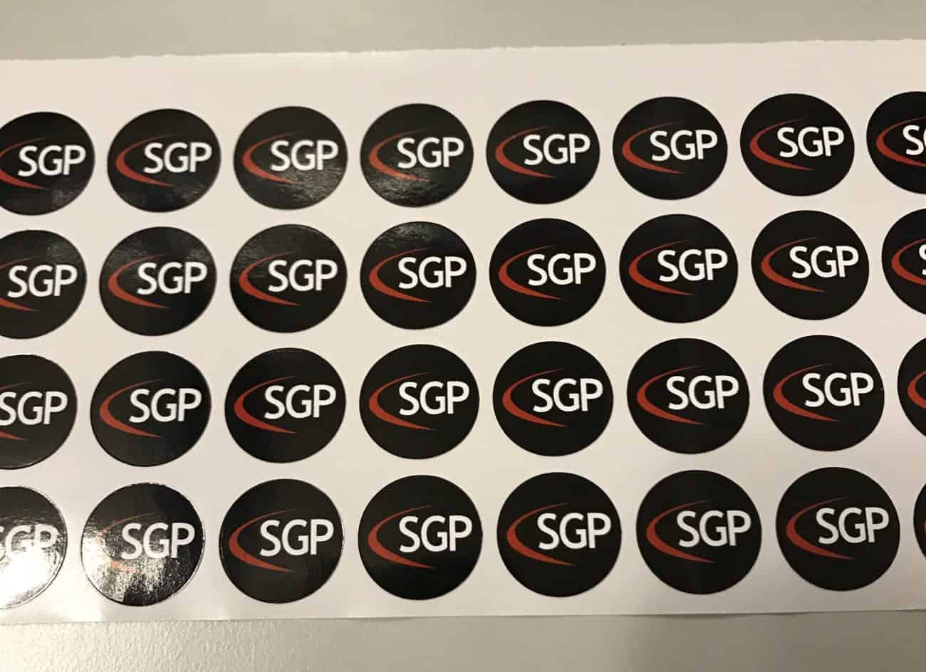 naklejki reklamowe okrągłe z nadrukiem SGP