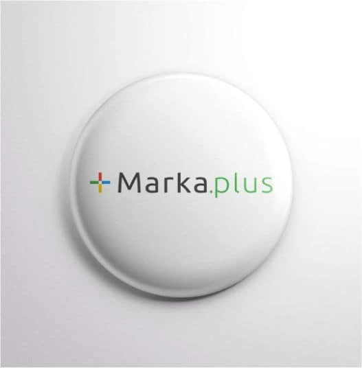 naklejka wypukła z nadrukowanym logo Marka.plus