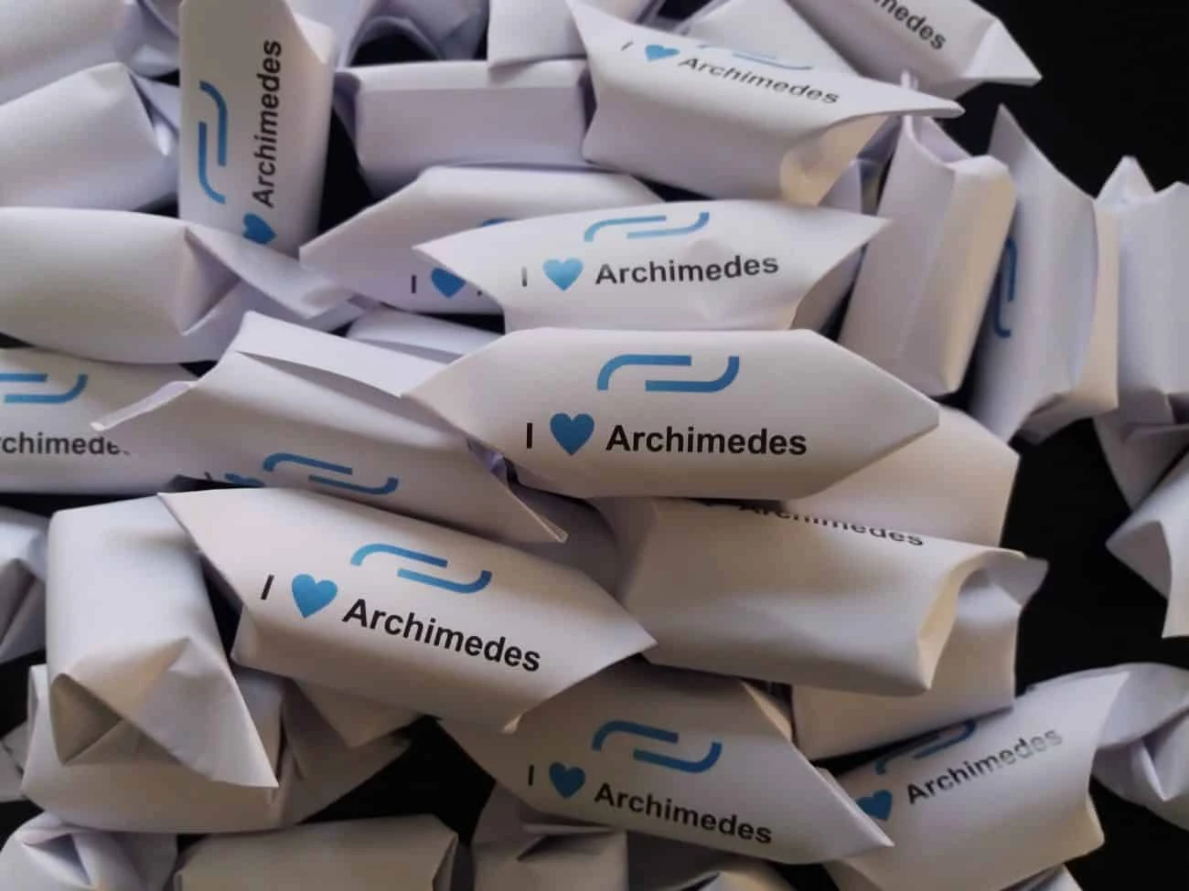 Krówki z nadrukiem I Love Archimedes