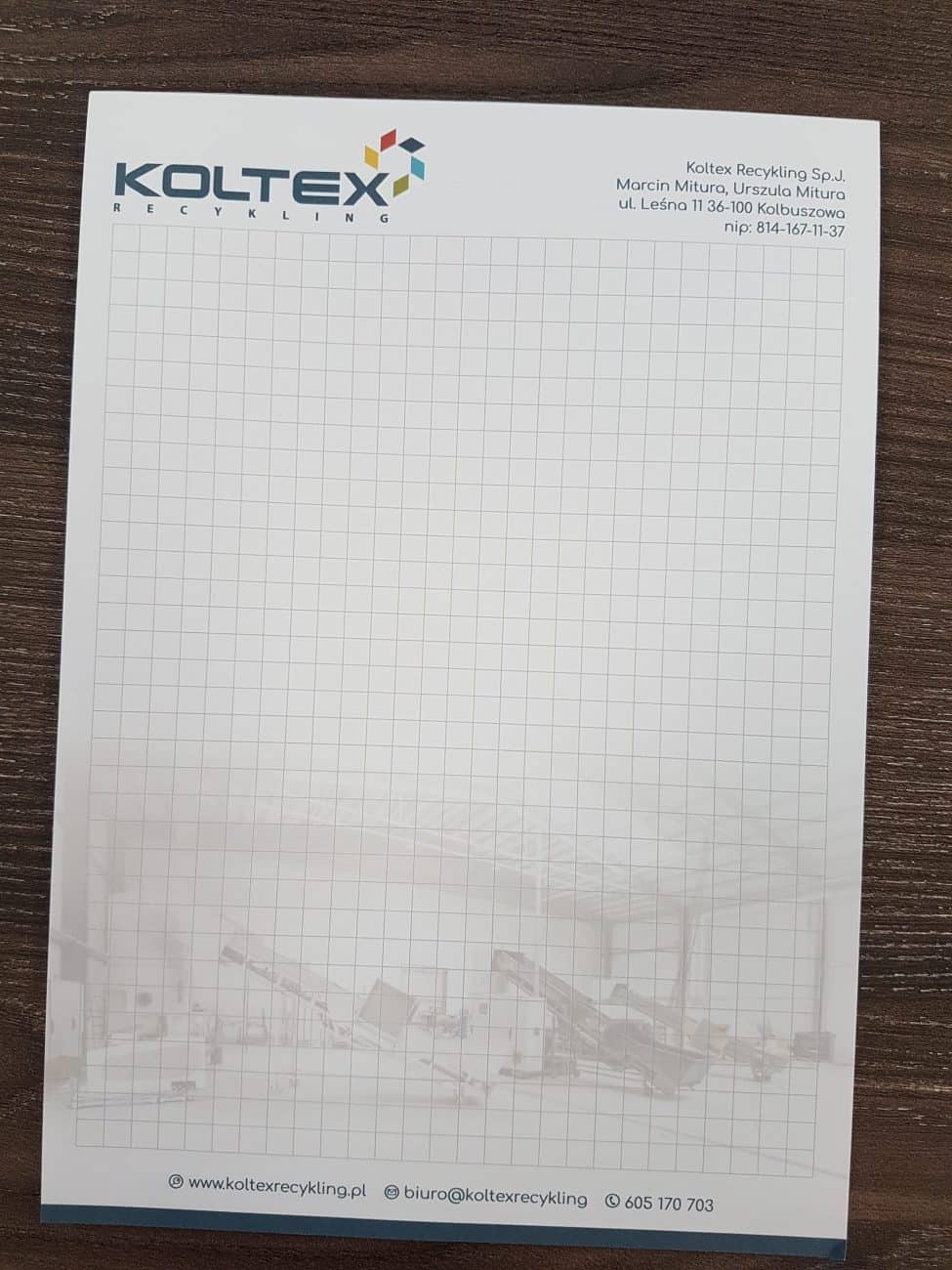 notesy z nadrukiem dla firmy Koltex