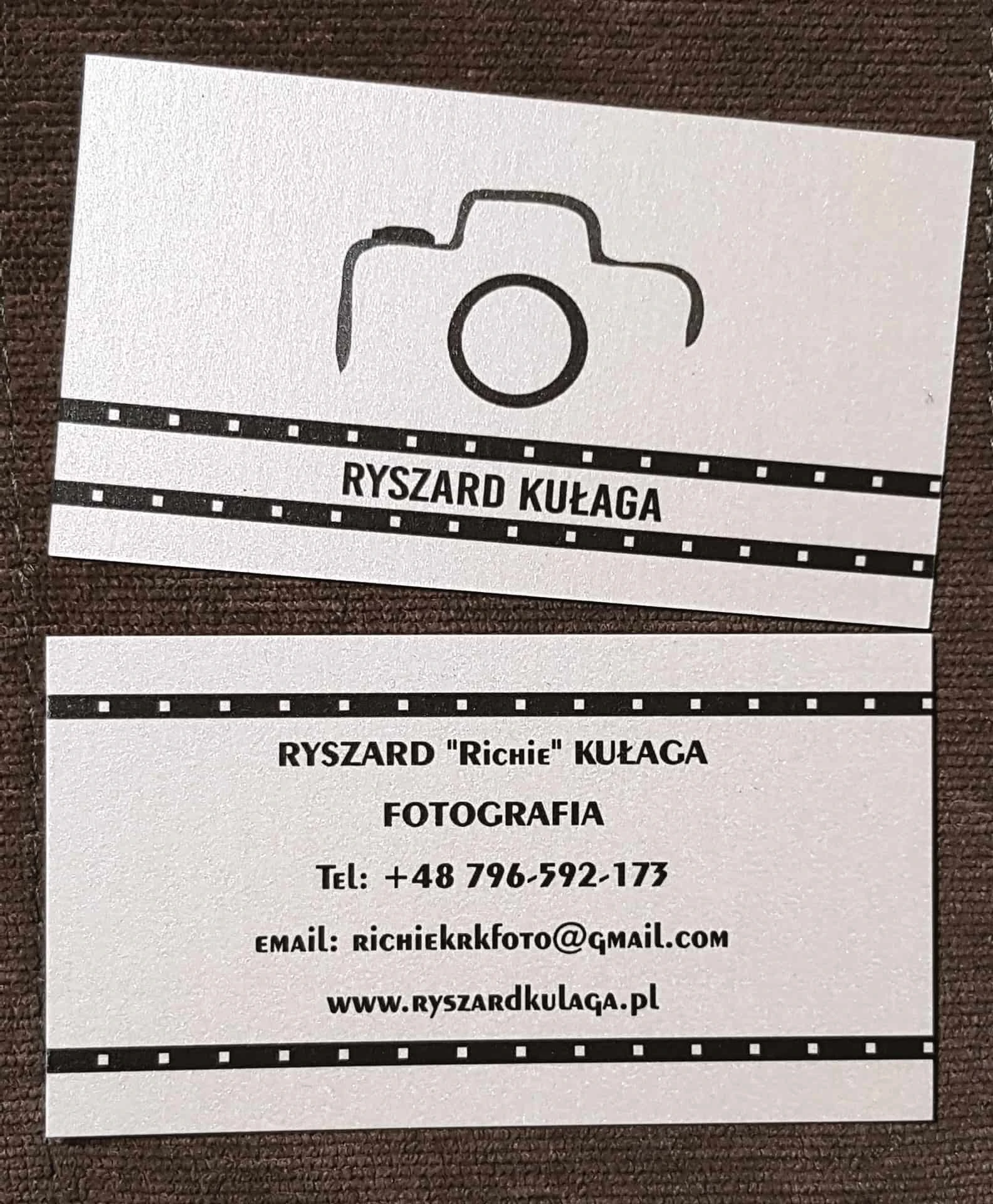 wizytówki na papierze perłowym dla Ryszard Kułaga