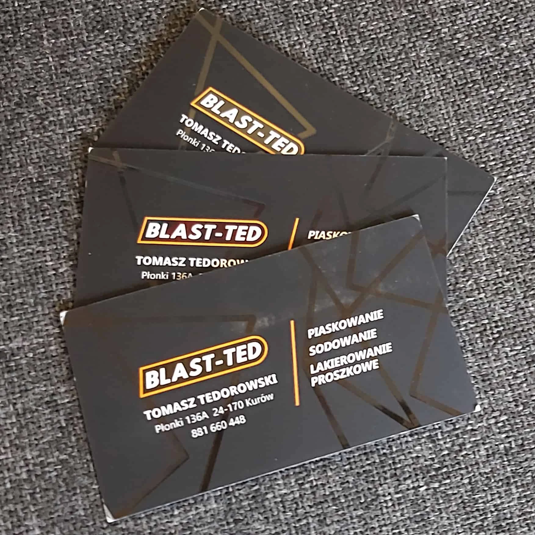 wizytówki firmowe z logo Blast-ted