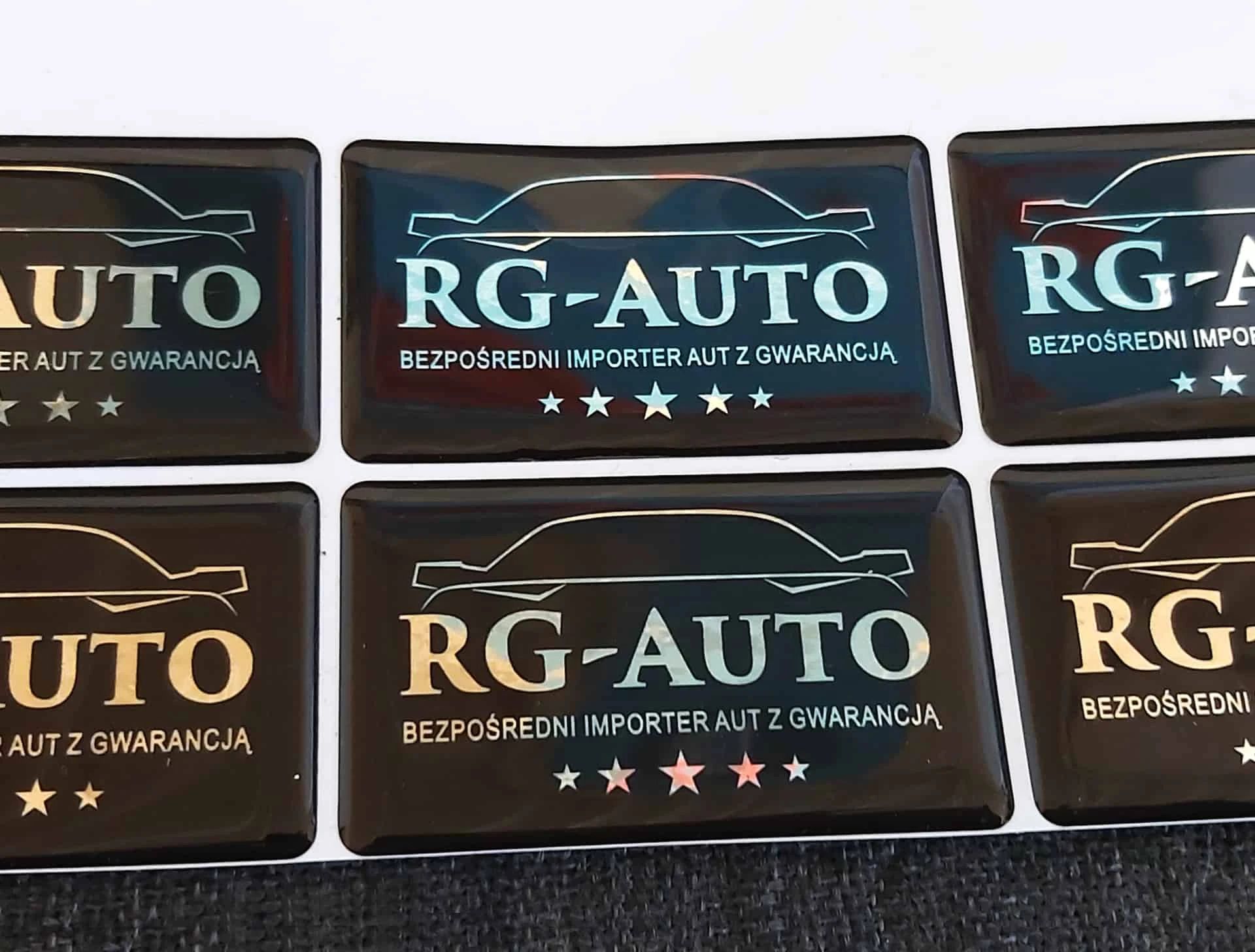 naklejki wypukłe z logo RG-Auto