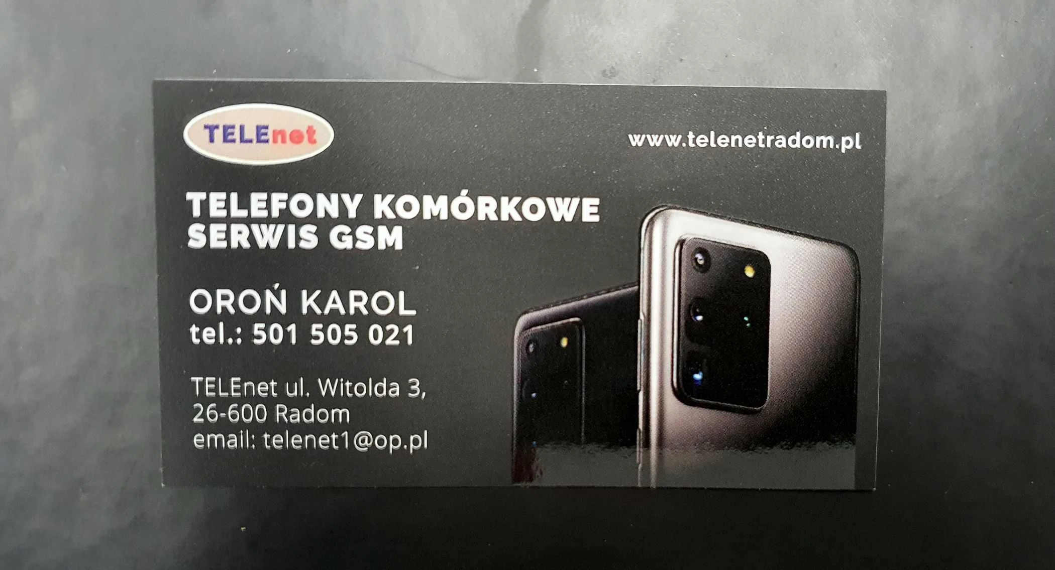 wizytówki dla Telenet