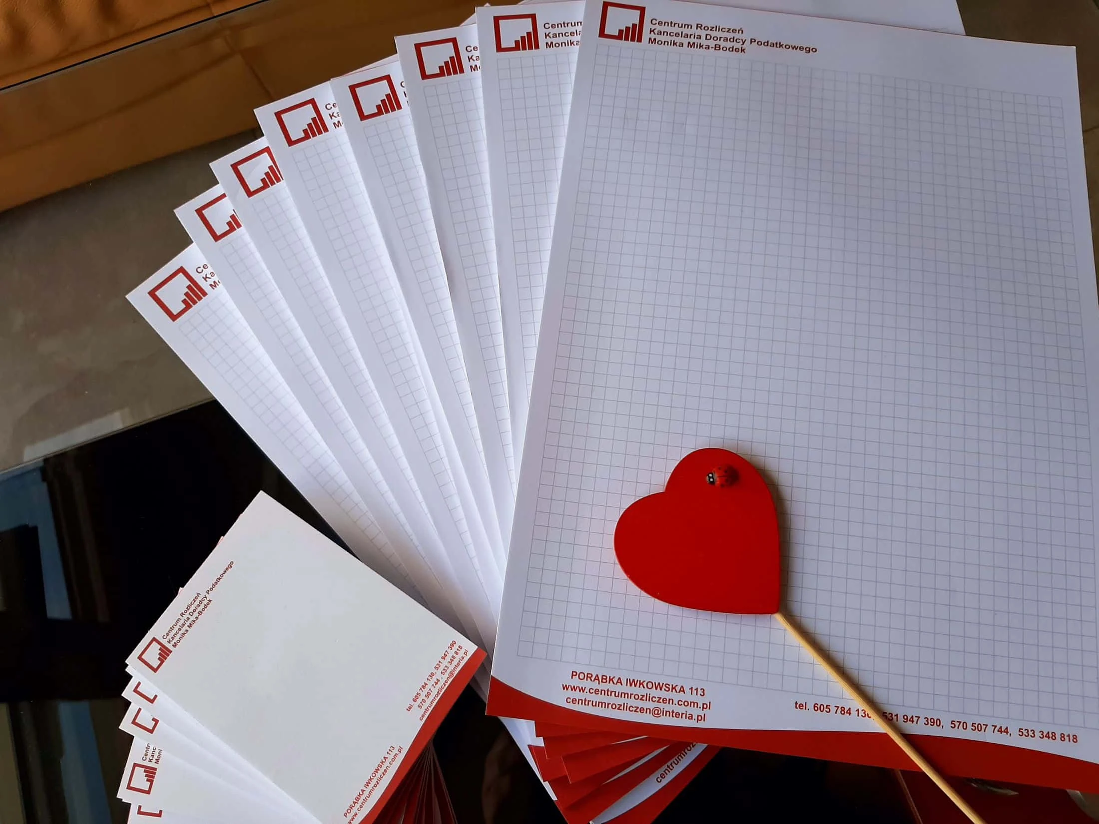 notesy reklamowe z nadrukiem dla centru rozliczeń Monika Mika-Bodek