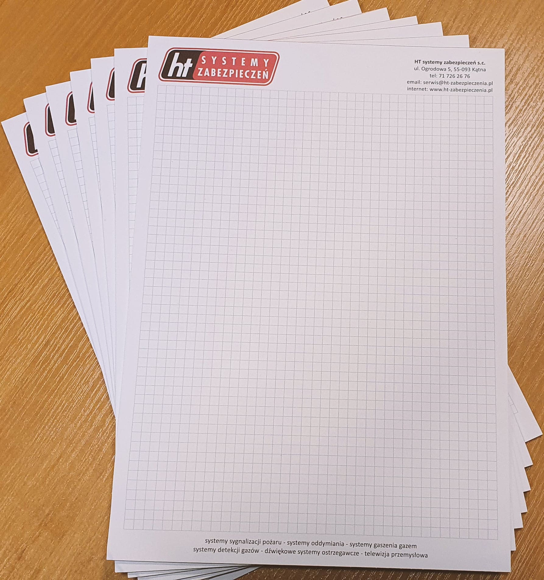 notesy reklamowe z logo HT systemy zabezpieczeń