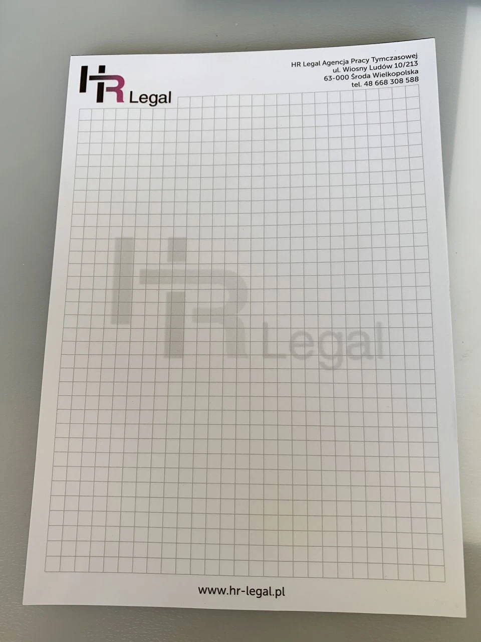 notesy reklamowe z hr legal