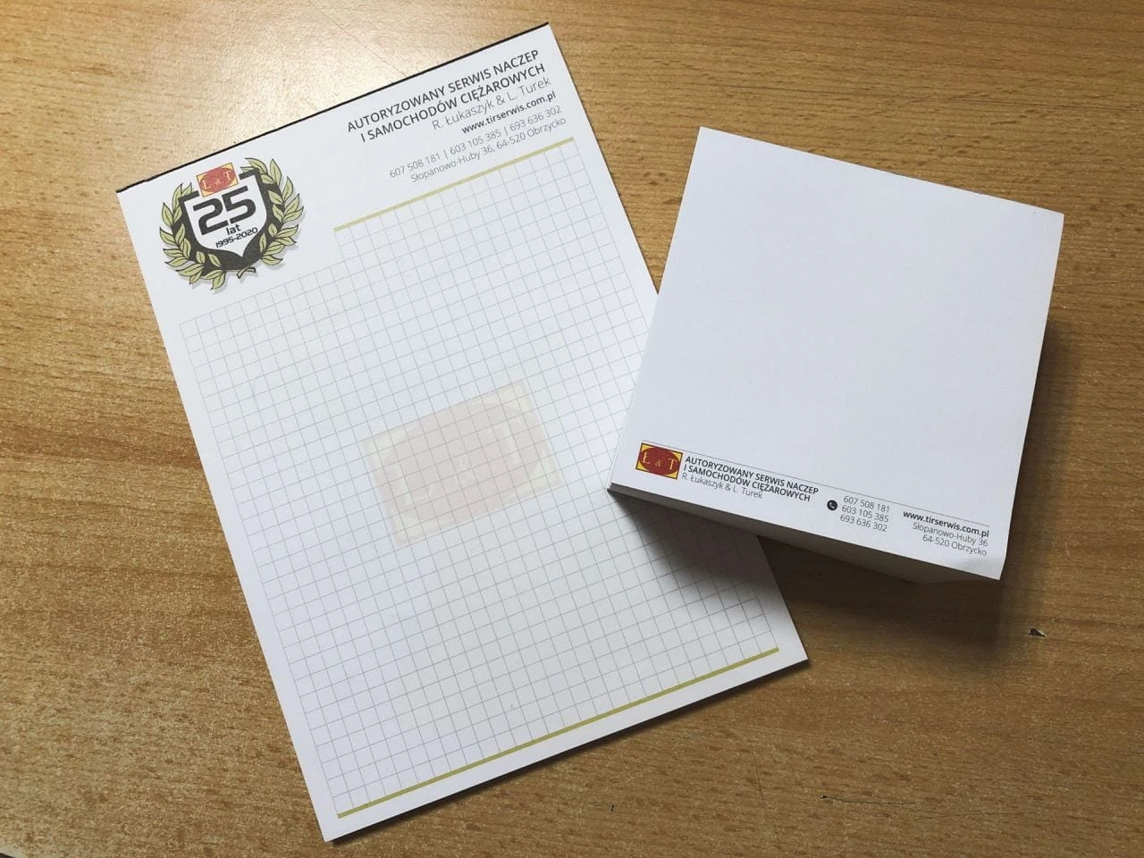 notesy reklamowe z logo Autoryzowany serwis naczepi samochodów cieżarowych Łukaszyk i Turek