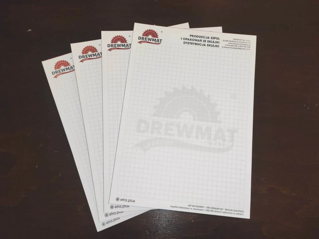notesy z nadrukiem dla Drewmat