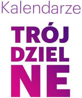 kalendarze trojdzielne – napis napis "Kalendarze trójdzielne"