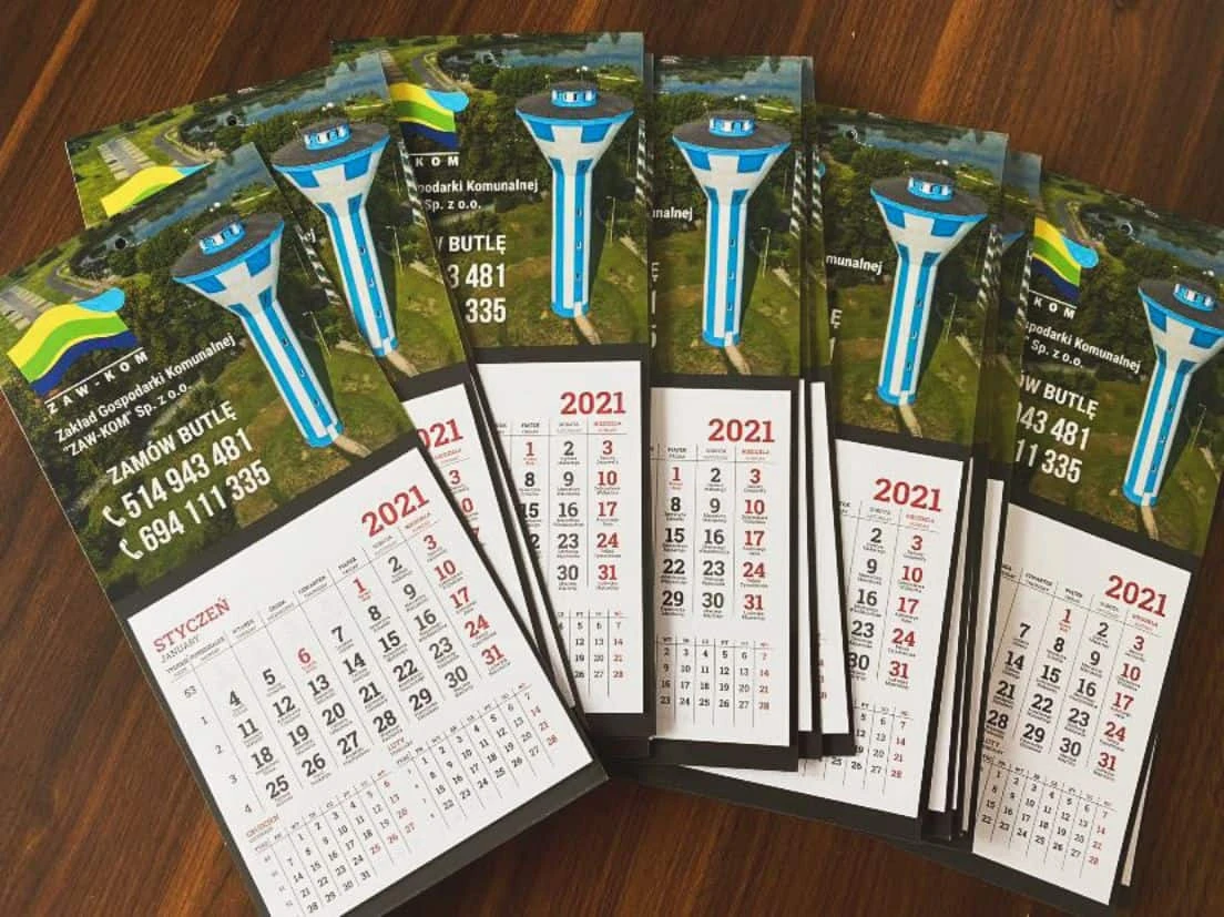 kalendarze na lodówkę z logo Zaw-Kom