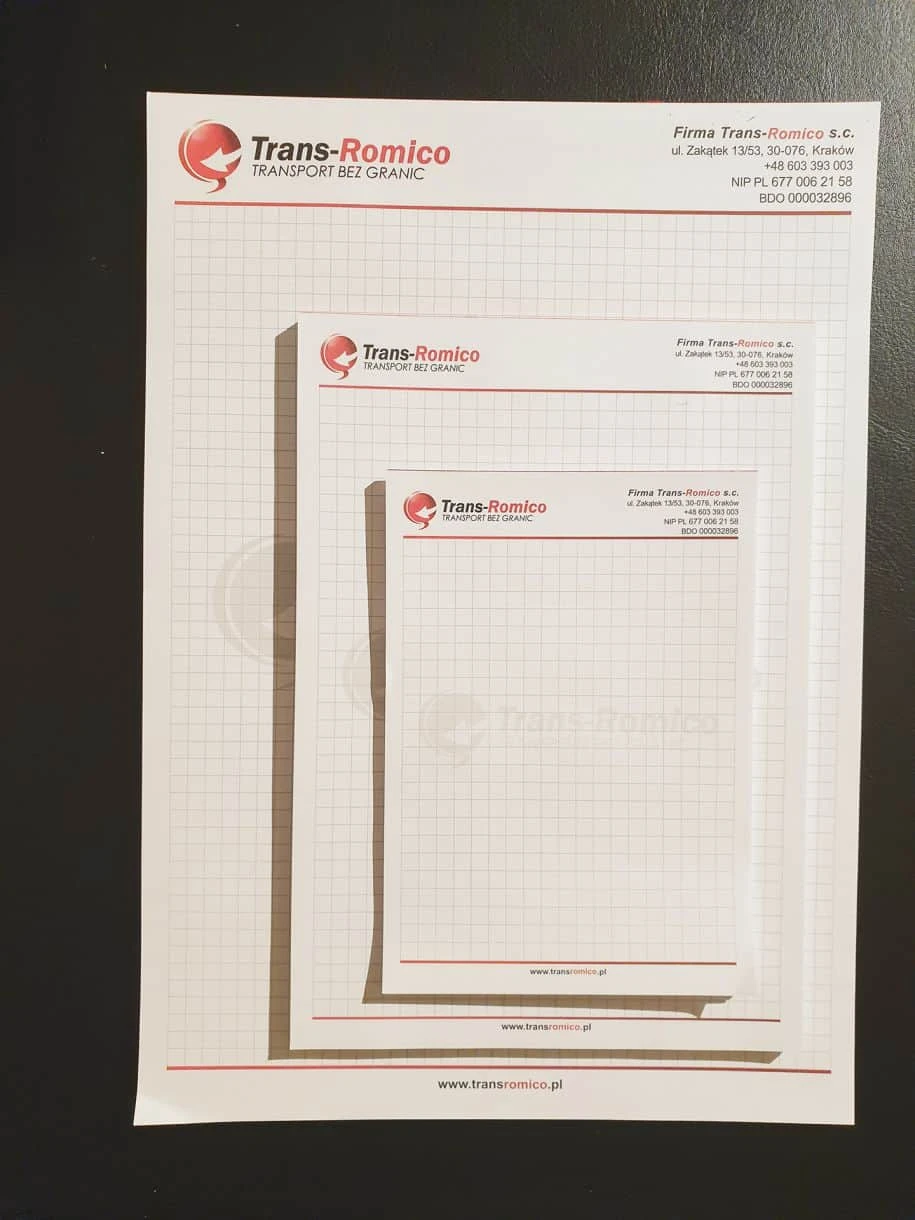 notesy reklamowe z logo Trans-Romico
