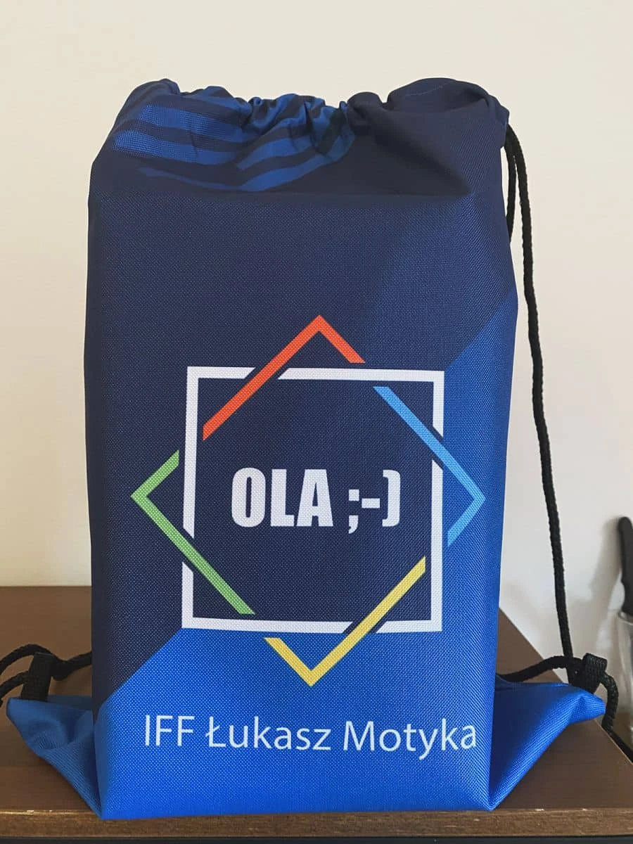 worko plecaki z nadrukiem dla IFF Łukasz Motyka