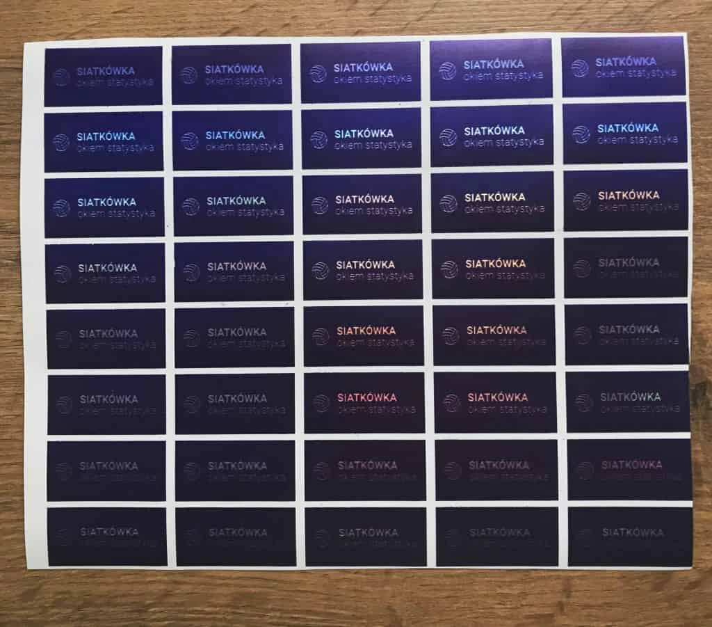naklejki z nadrukiem "Siatkówka okiem statystyka"