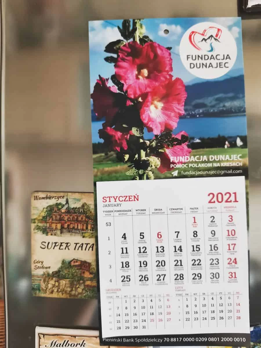 kalendarze na lodówkę dla Fundacji Dunajec