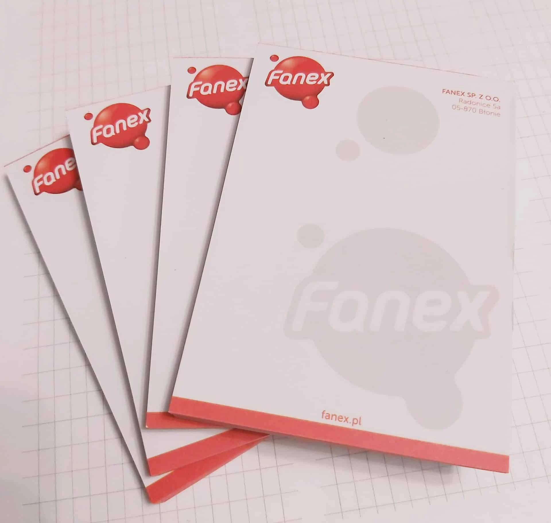 notesy firmowe z logo Fanex
