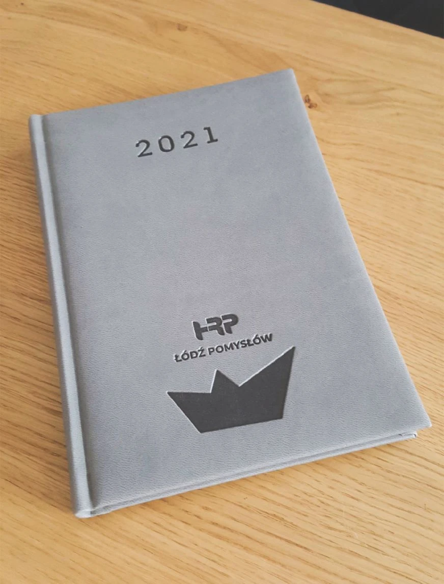 kalendarze książkowe z logo Łódź Pomysłów