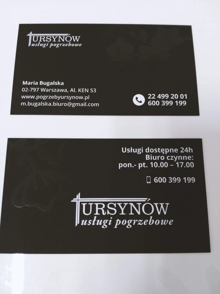 wizytówki z logo Ursynów