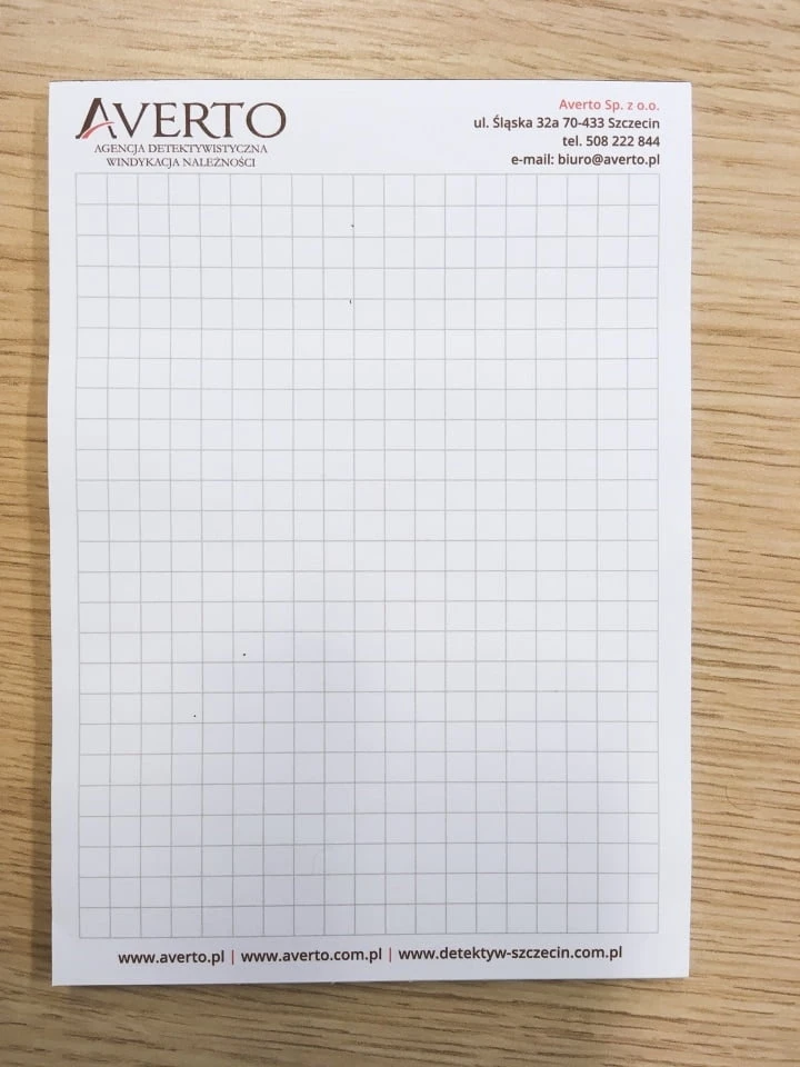 notesy reklamowe dla Averto