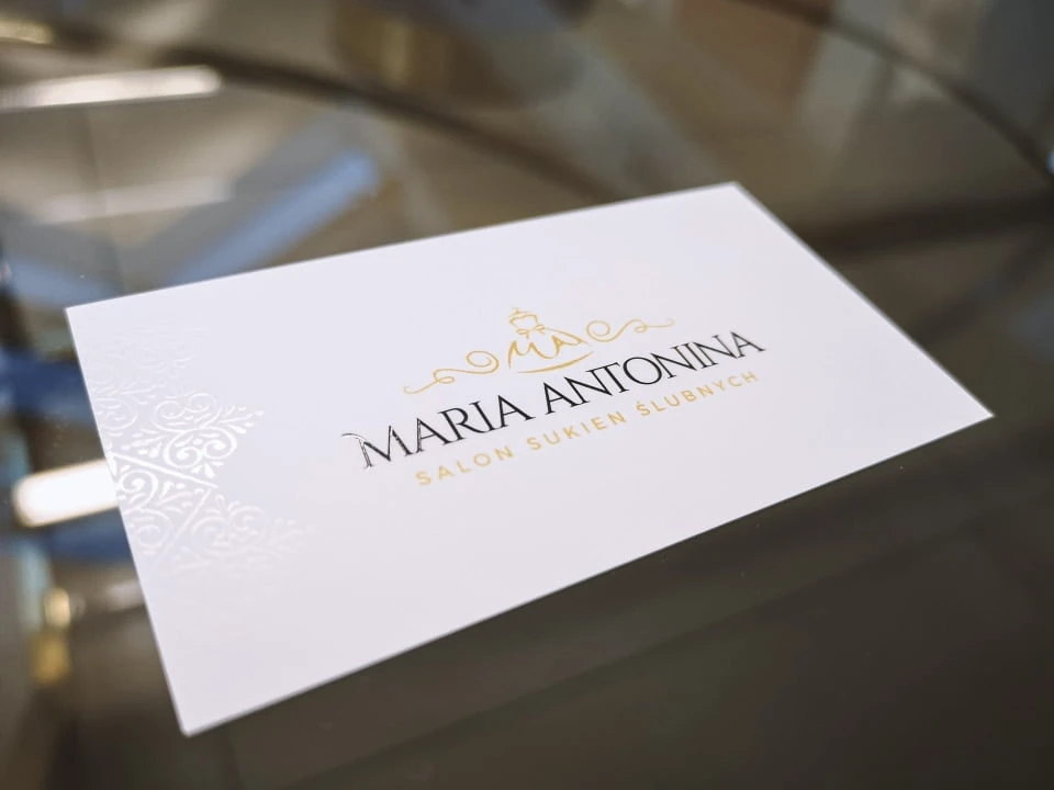 wizytówki salonu sukien ślubnych Maria Antonina