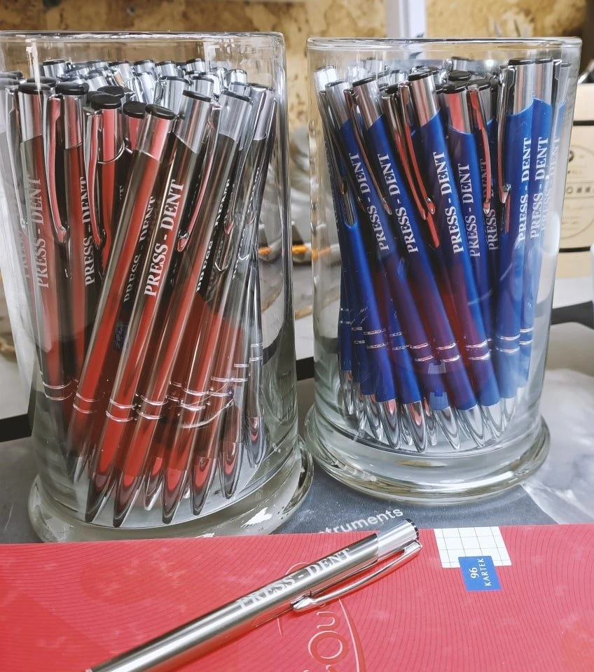 długopisy grawerowane z logo Press-Dent