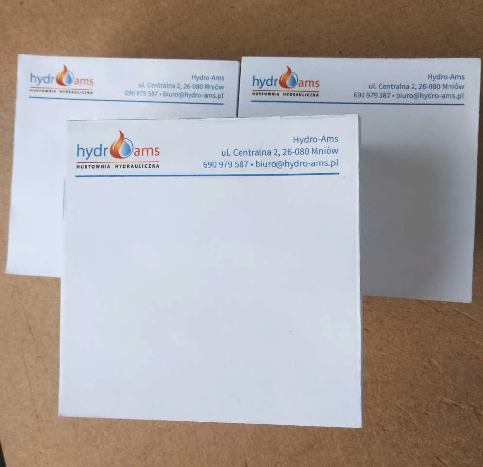 notesy i kostki z logo HYDROAMS