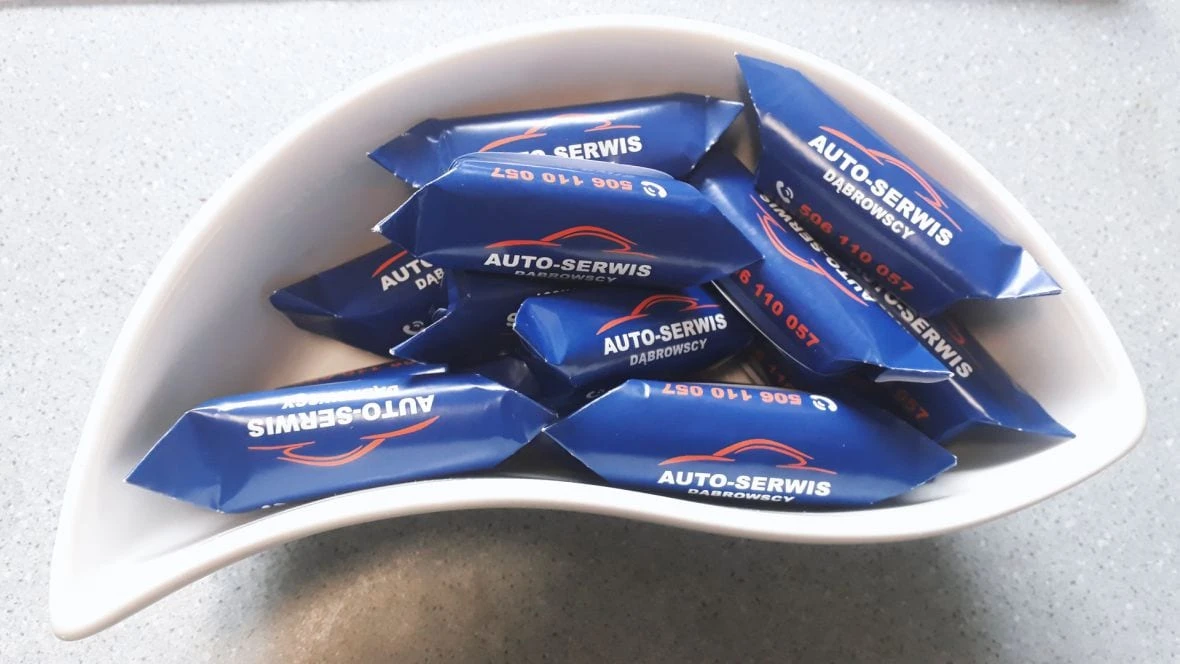 krówki z nadrukiem AUTO-SERWIS DĄBROWSCY