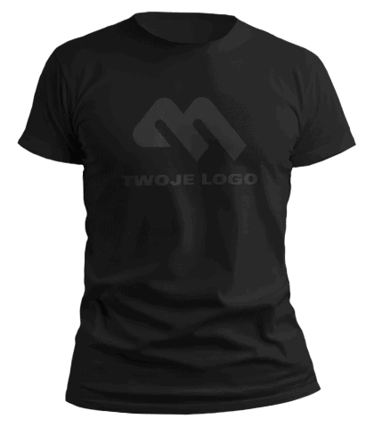 czarny reklamowy t-shirt