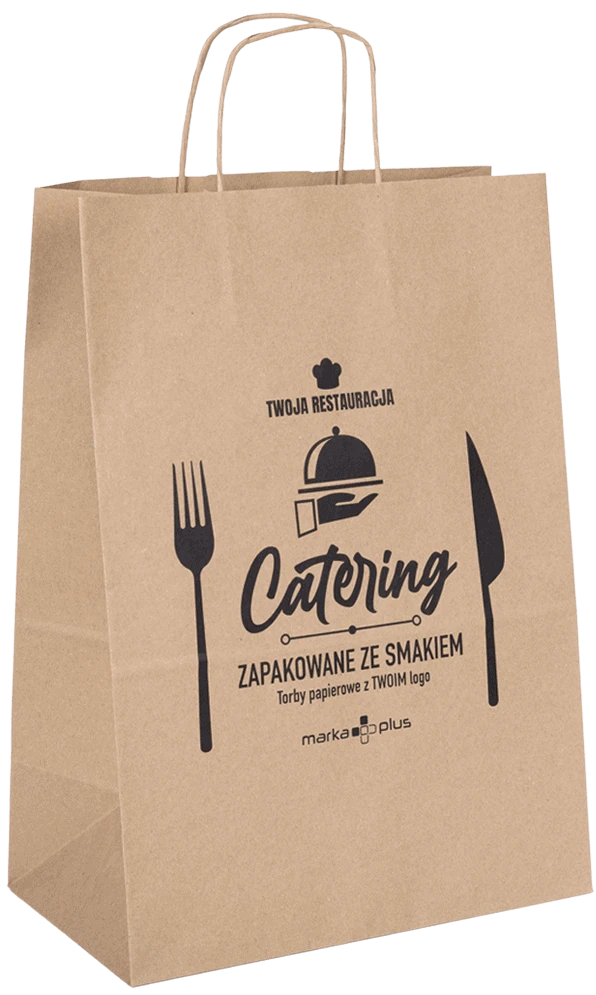 torba papierowa z czarnym logo