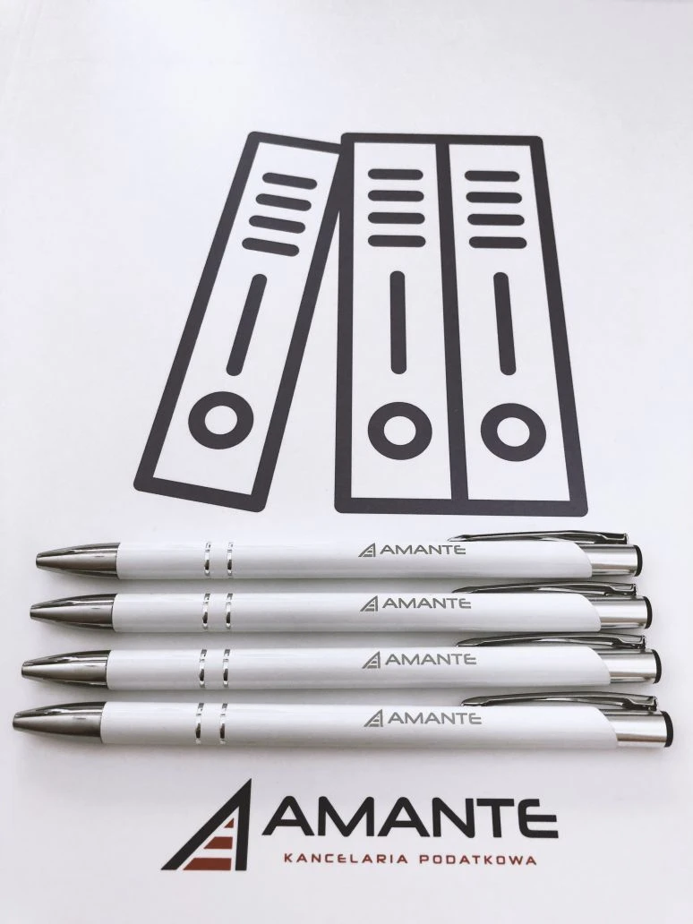 długopisy grawerowane z logo AMANTE
