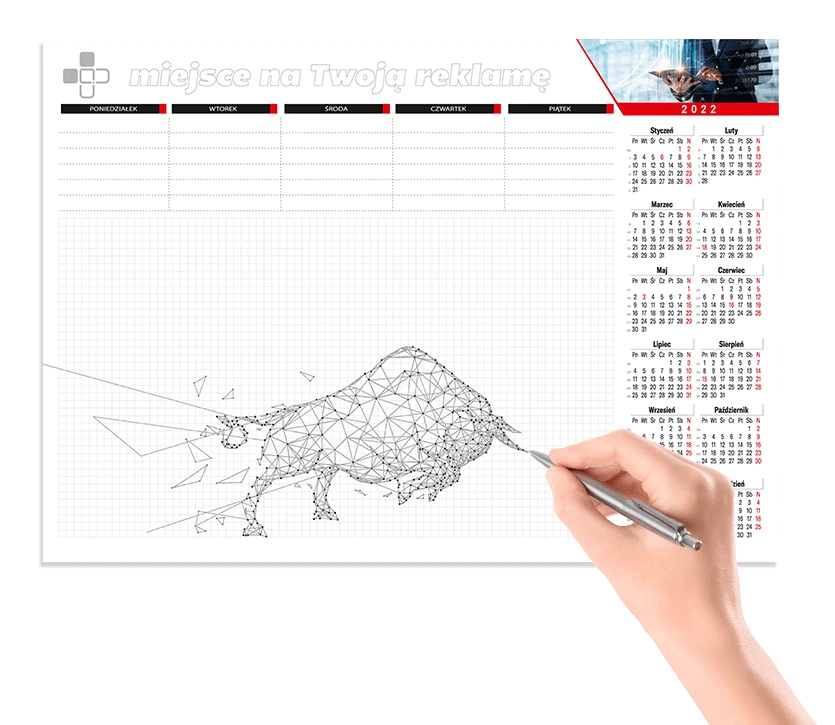 podkład na biurko z kalendarzem