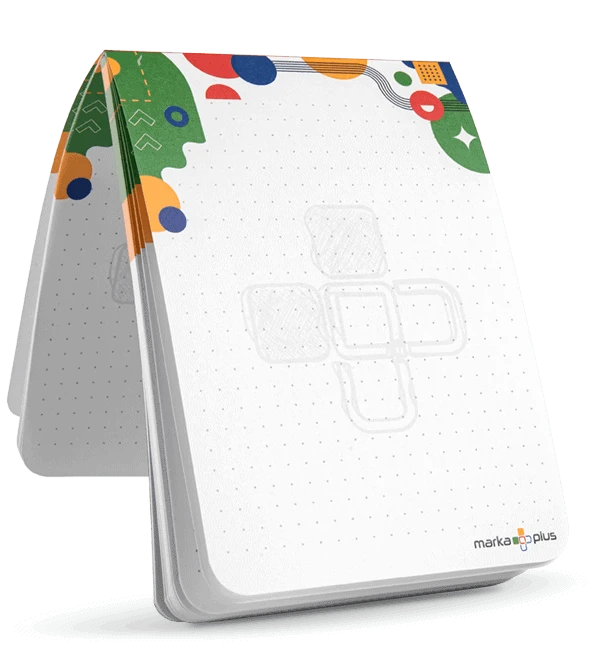 notes reklamowy w kropki z zaokrąglonymi narożnikami