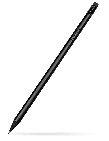 czarne ołówki All Black z czarnym nadrukiem