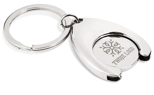 brelok z logo na żetonie do wózków