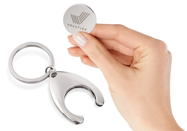 brelok z żetonem do wózka sklepowego