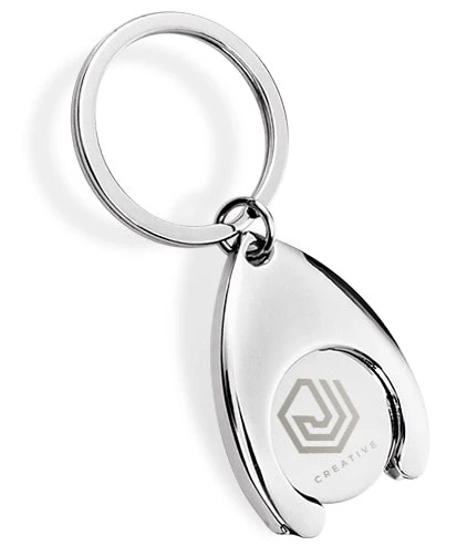 breloki z nadrukowanym logo na żetonie