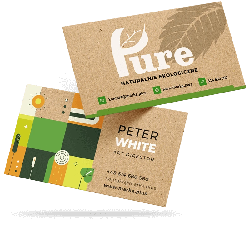 Wizytówki na papierze ekologicznym kraft
