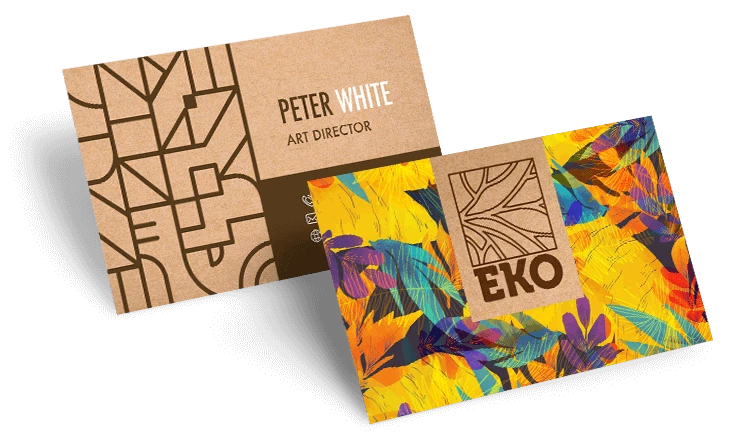 kolorowy projekt na wizytówkach eko