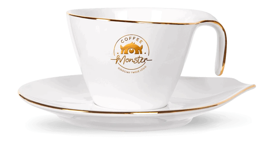 Filiżanka reklamowa Gold ze złoconym logo