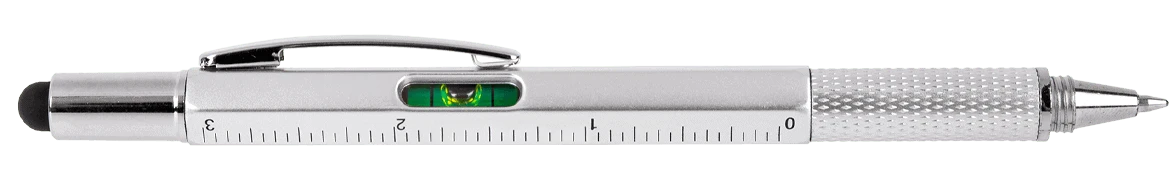 długopis wielofunkcyjny z poziomica, śrubokrętem i nadrukiem