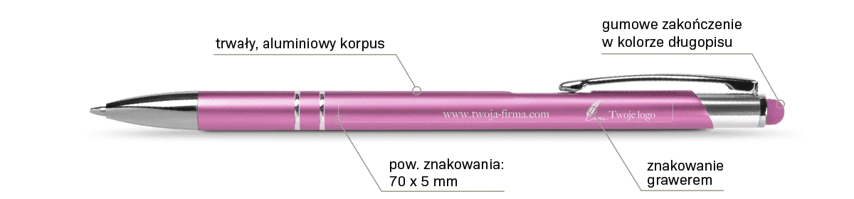 długopis reklamowy z informacjami