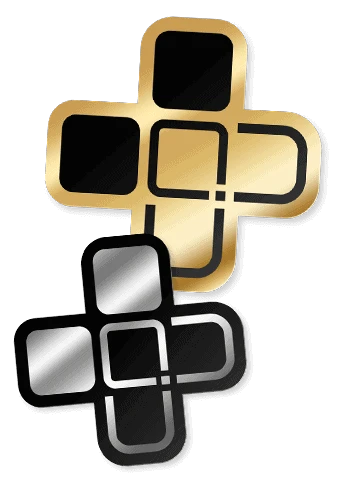 złocona i srebrzona naklejka reklamowa